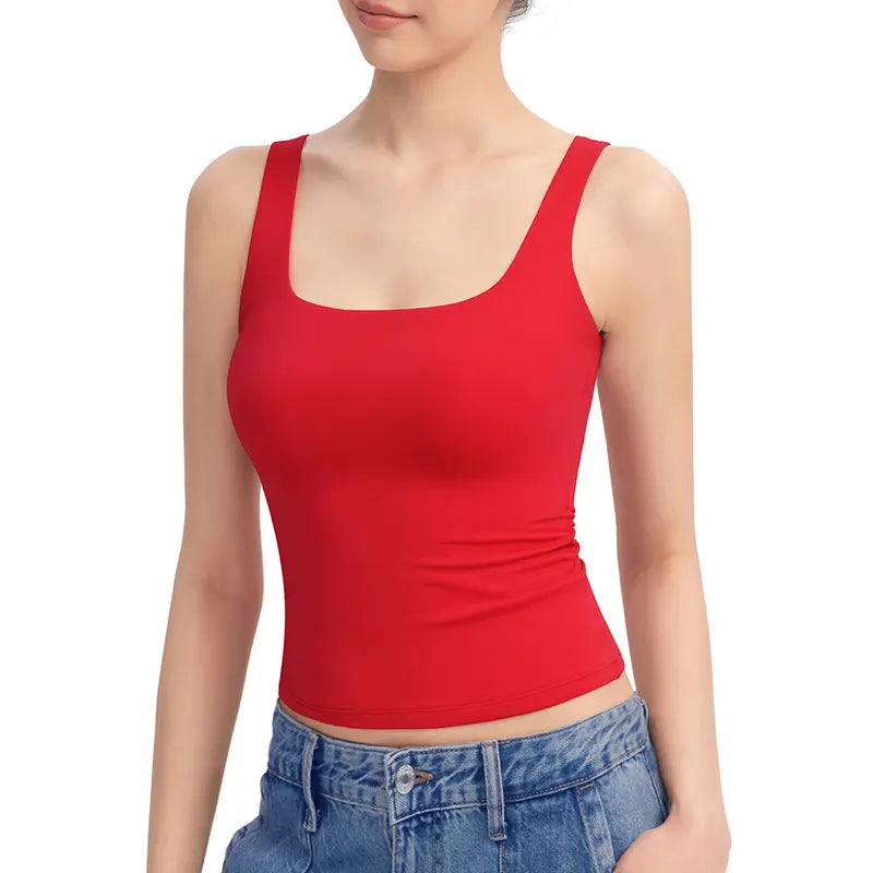 Women's Square Neck Tank Top,Comfortable Everyday Essential summerwins
