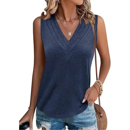 ✨Women's V-Neck Sleeveless Tank Top – Loose Fit, Soft & Breathable Summer Essential
