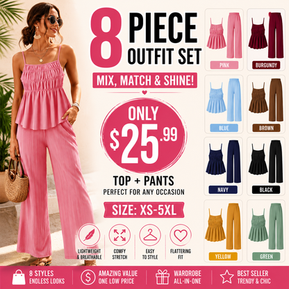 Two-Piece Set Women's Cami Top & Wide Leg Pants Set