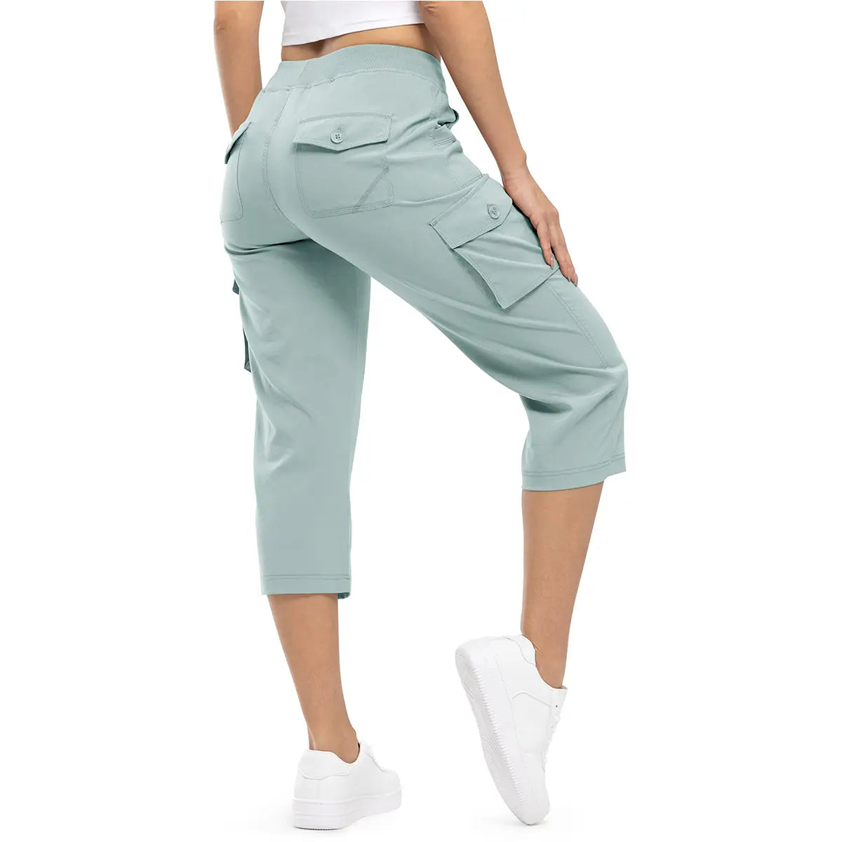 🔥Last day promotion🔥Women's Cargo Capris Lightweight Hiking Pants Shorts Cropped Cotton