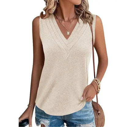 ✨Women's V-Neck Sleeveless Tank Top – Loose Fit, Soft & Breathable Summer Essential