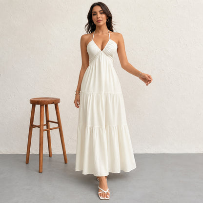 🔥Women's Summer Sleeveless Backless Dress –Casual Flowy Beach Vacation Dress