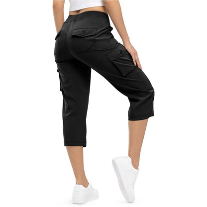 🔥Last day promotion🔥Women's Cargo Capris Lightweight Hiking Pants Shorts Cropped Cotton