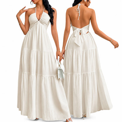 🔥Women's Summer Sleeveless Backless Dress –Casual Flowy Beach Vacation Dress