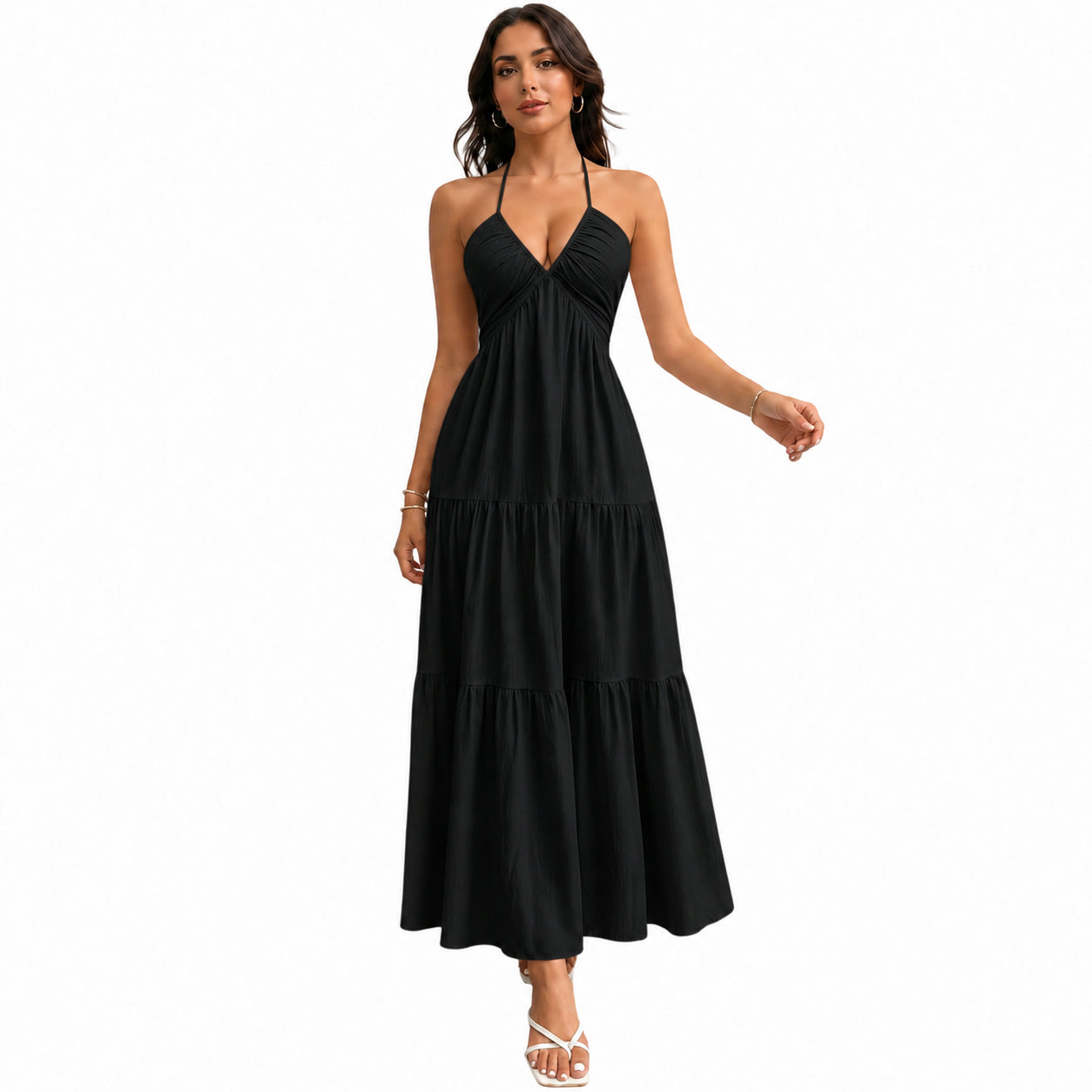 🔥Women's Summer Sleeveless Backless Dress –Casual Flowy Beach Vacation Dress