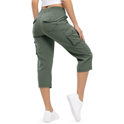 🔥Last day promotion🔥Women's Cargo Capris Lightweight Hiking Pants Shorts Cropped Cotton