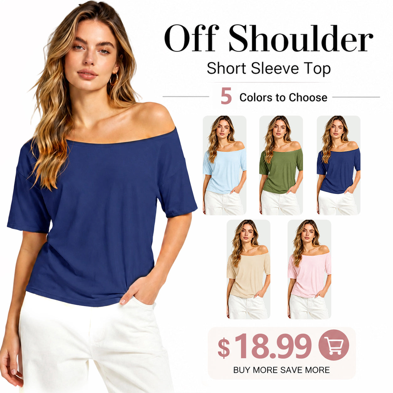 Women's Solid-Color Versatile Short-Sleeve Top