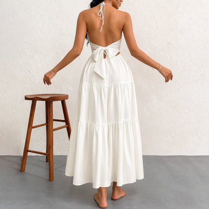 🔥Women's Summer Sleeveless Backless Dress –Casual Flowy Beach Vacation Dress