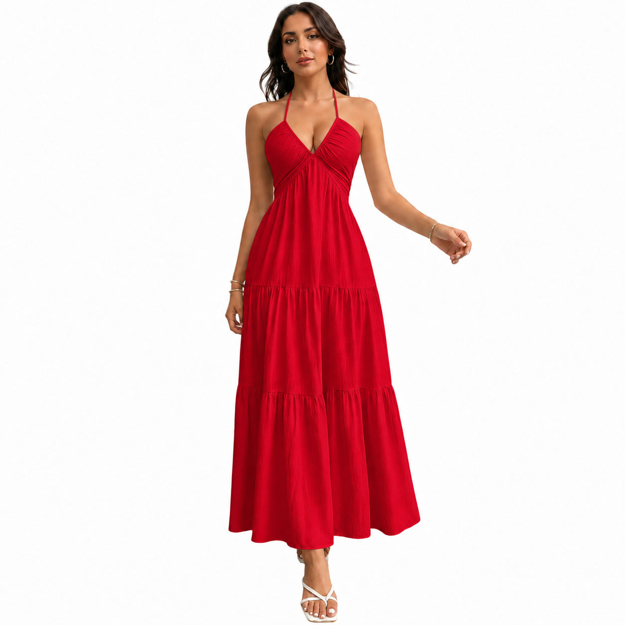🔥Women's Summer Sleeveless Backless Dress –Casual Flowy Beach Vacation Dress