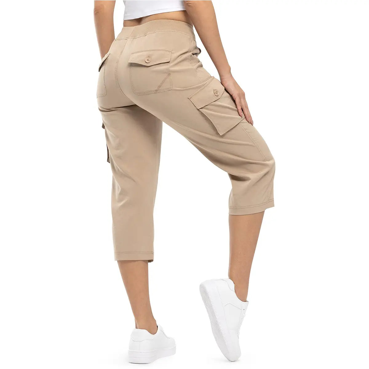 🔥Last day promotion🔥Women's Cargo Capris Lightweight Hiking Pants Shorts Cropped Cotton