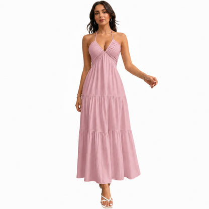 🔥Women's Summer Sleeveless Backless Dress –Casual Flowy Beach Vacation Dress