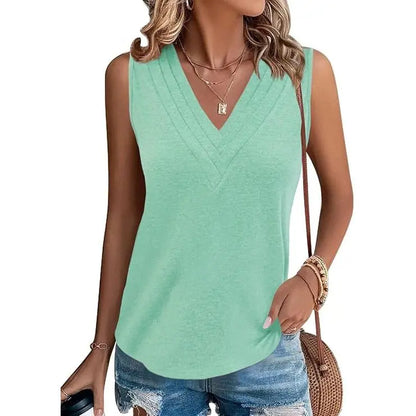 ✨Women's V-Neck Sleeveless Tank Top – Loose Fit, Soft & Breathable Summer Essential