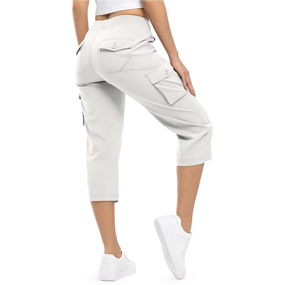 🔥Last day promotion🔥Women's Cargo Capris Lightweight Hiking Pants Shorts Cropped Cotton