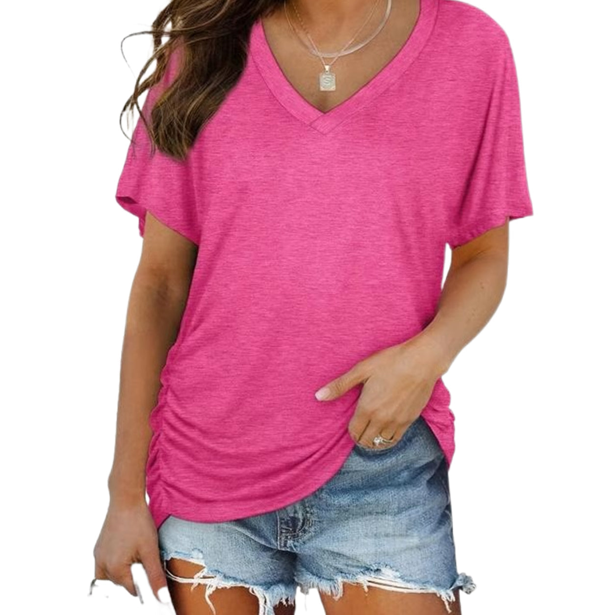 🔥Summer Sale💖 Ultra-Soft V-Neck Tee | Everyday Comfort & Effortless Style 💖