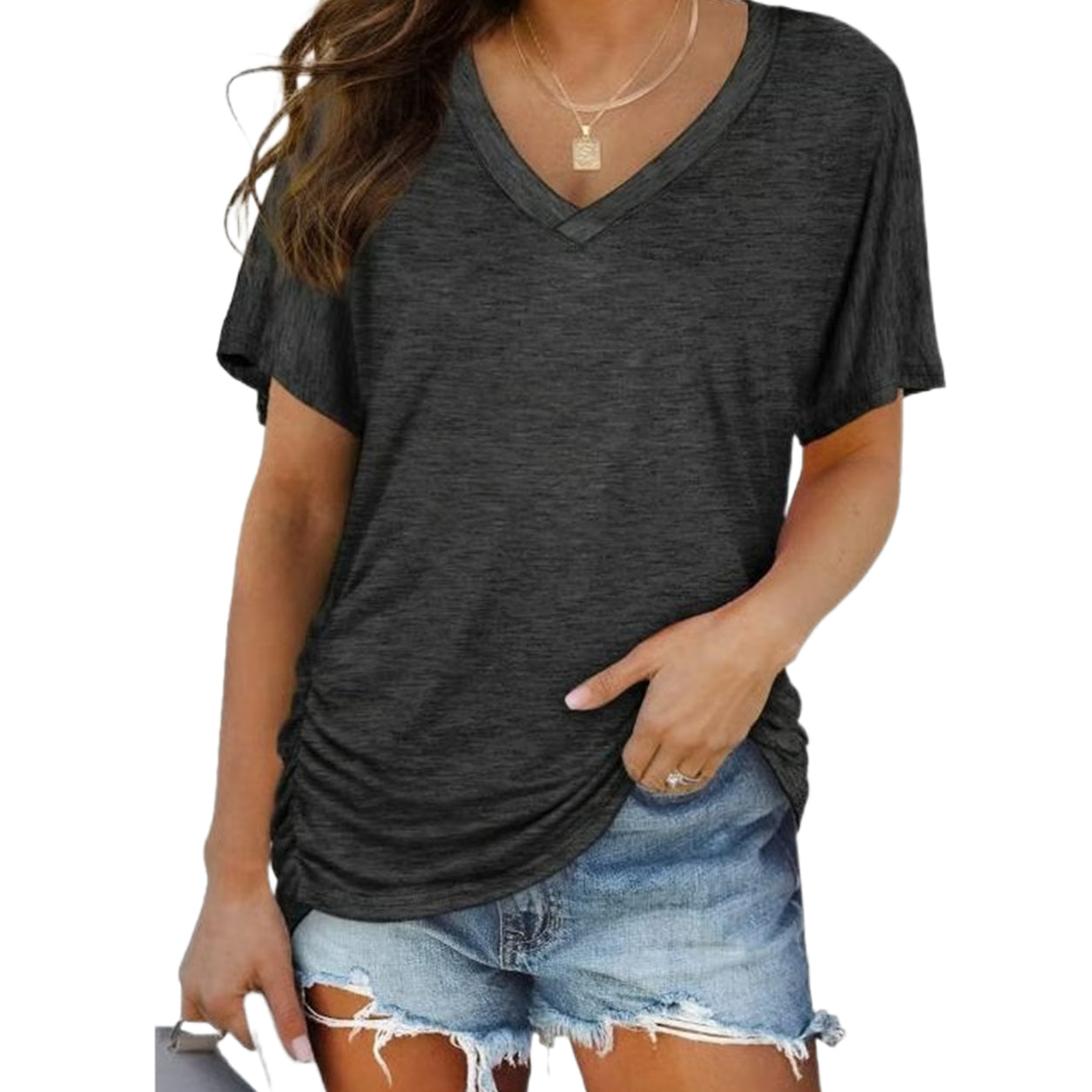 🔥Summer Sale💖 Ultra-Soft V-Neck Tee | Everyday Comfort & Effortless Style 💖