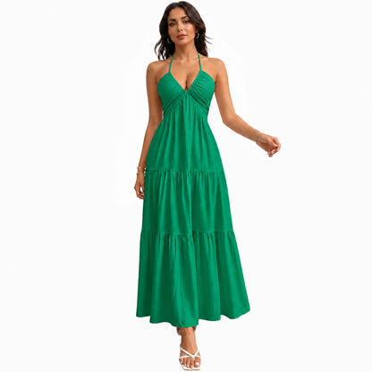 🔥Women's Summer Sleeveless Backless Dress –Casual Flowy Beach Vacation Dress