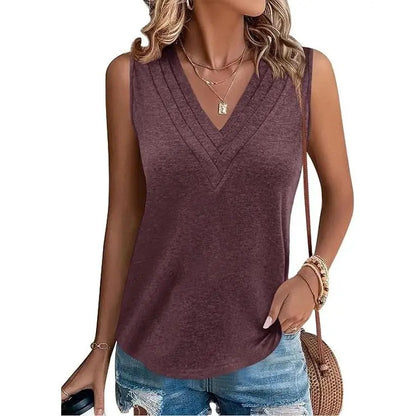 ✨Women's V-Neck Sleeveless Tank Top – Loose Fit, Soft & Breathable Summer Essential