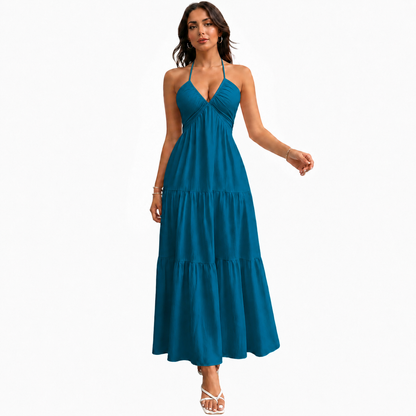 🔥Women's Summer Sleeveless Backless Dress –Casual Flowy Beach Vacation Dress