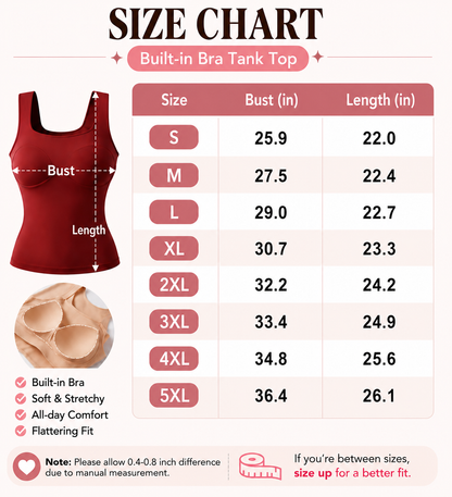 🔥Women's Built-In Bra Tank Top – Seamless Sculpting Cami with High Stretch & Tummy Control